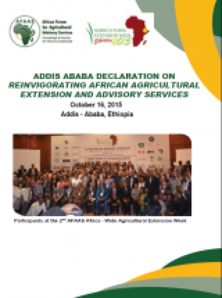 ADDIS ABABA DECLARATION ON REINVIGORATING AFRICAN AGRICULTURAL EXTENSION AND ADVISORY SERVICES 2015