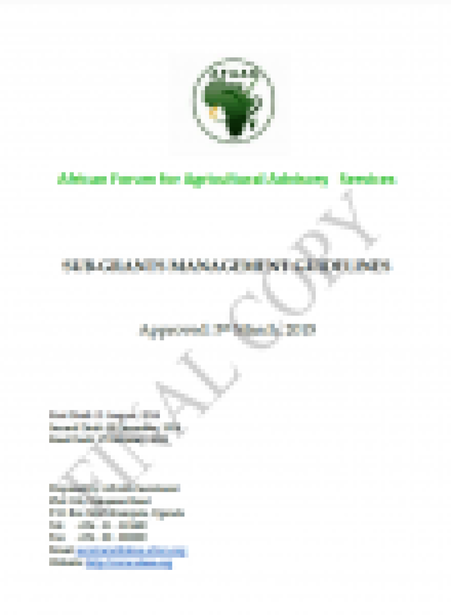 AFAAS SUB-GRANTS MANAGEMENT GUIDELINES
